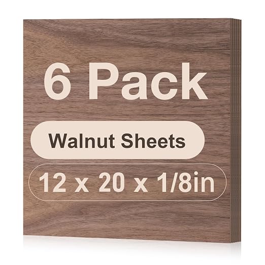 6 Pack Walnut Plywood Sheets, 3mm Plywood