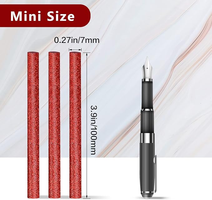 Manarty Glitter Red Hot Glue Stick, Adhesive EVA Glue Sticks Standard