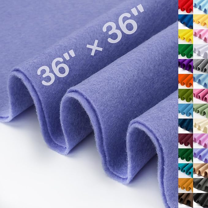 XSEINO Lavender Large Felt Fabric 36" X 36 ", 1.4 mm Thick Soft Felt Fabric