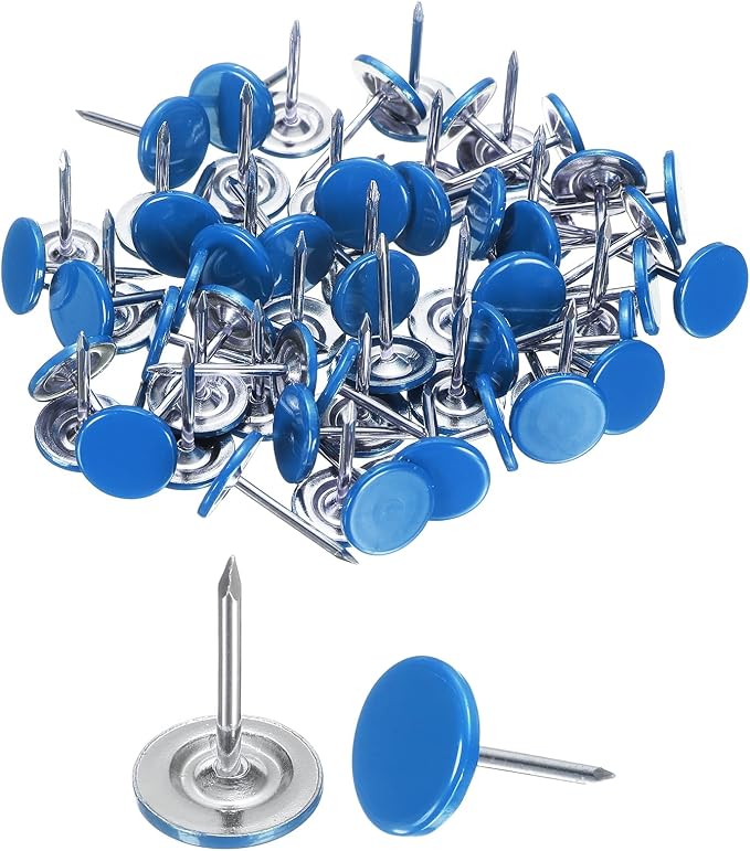 uxcell 150Pcs Upholstery Tacks, 11mmx17mm Flat Head Thumb Tack Decorative