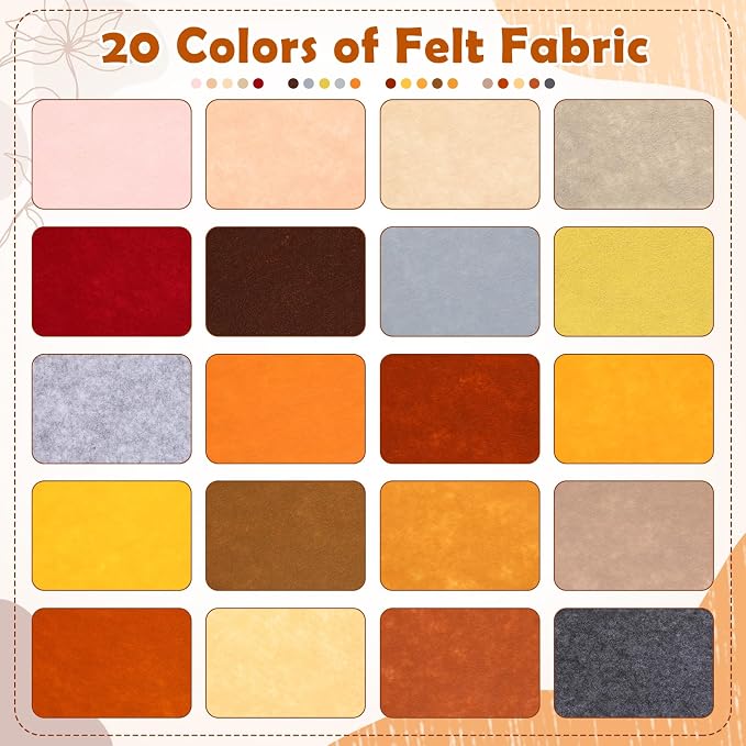 Tegeme 100 Pcs 8 x 12 Inches Felt Fabric Sheet