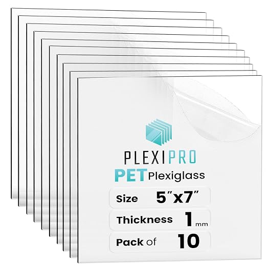 5"x7", Flexible PET Plexiglass Sheets | Transparent, shatter-resistant