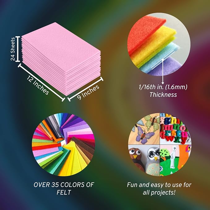 FabricLA Acrylic Felt Sheets for Crafts