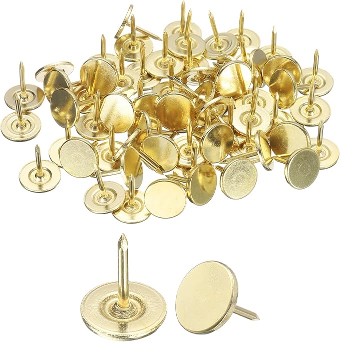 uxcell 150Pcs Upholstery Tacks, 11mmx13mm Flat Head Thumb Tack Decorative