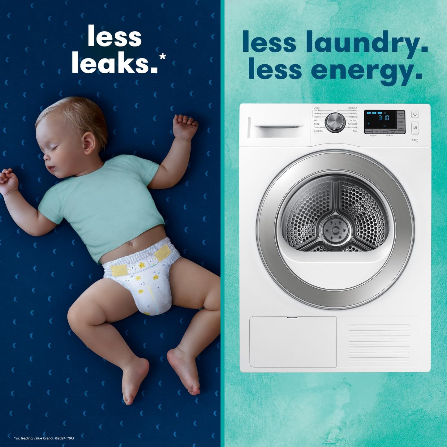 Pampers Baby Diapers - Pure Protection - Size 2, 120 Count, for up to 100% Leakproof, Premium Plant-based Skin Protection