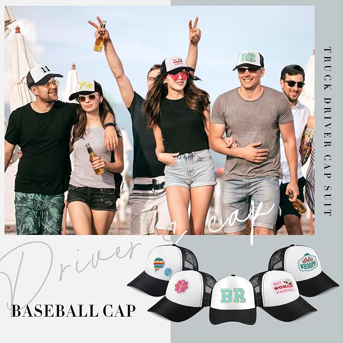 Hercicy 12 Pack DIY Trucker Hats Kit, Sublimation Blank Baseball Caps