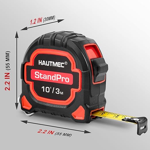 HAUTMEC 3pc Small Mini Tape Measure 10ft, Keychain Measuring, Metric and