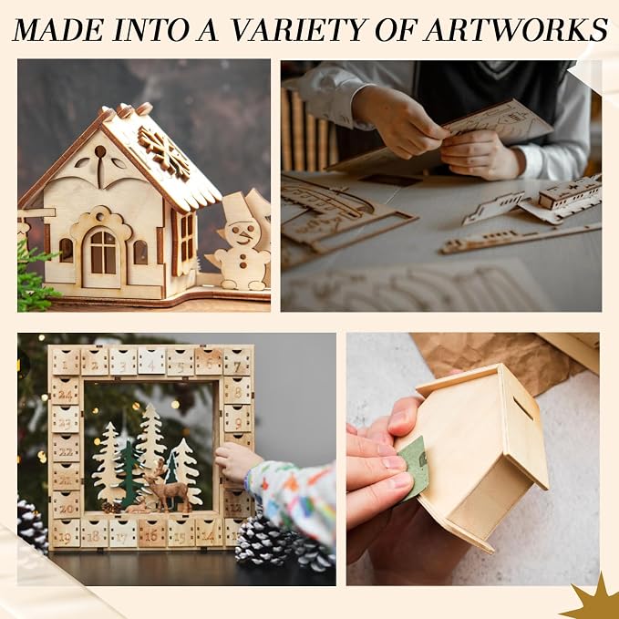 32 Pcs Basswood Sheets 12"x12"x1/8" Balsa Wood Sheet Thin Plywood Engraving
