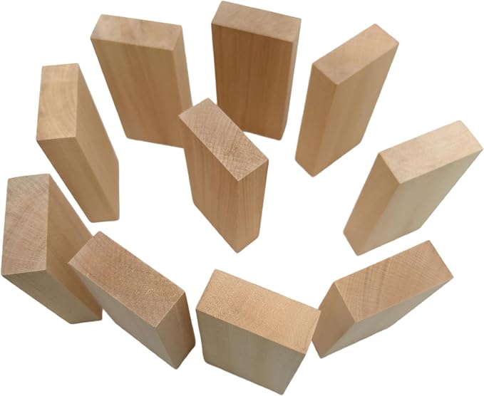 10PCS Basswood Carving Blocks, Whittling Wood Carving Kit, Unfinished Wooden