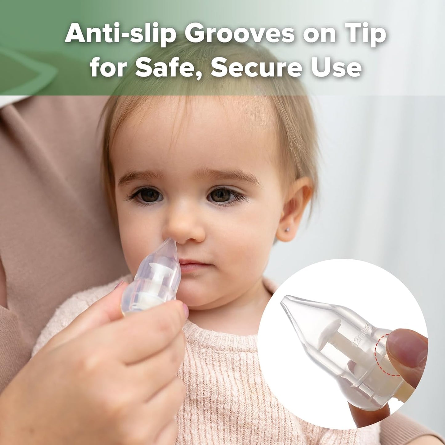 haakaa Silicone Nasal Aspirator for Baby – Baby Nose Sucker, Swan Neck Nasal Aspirator with Anti-Backflow Valve, BPA-Free Nose Cleaner, 12m+