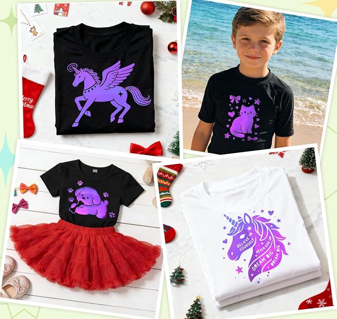 Chameleon Heat Transfer Vinyl Bundle 6 Packs Chameleon Gradient Change Color PU