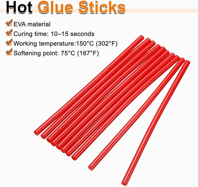 HARFINGTON 10pcs Hot Glue Sticks 0.28" Dia x 3.94" Long EVA Mini Hot Melt