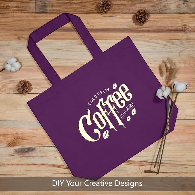 TOPDesign 1-Pack Super Strong Large 12oz Cotton Canvas Tote Bag, Reusable