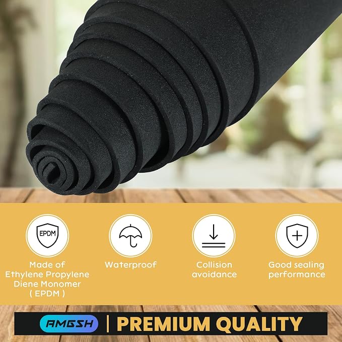 1/4" Thick X 17" Wide X 80" Long Closed-Cell Foam Neoprene Padding,