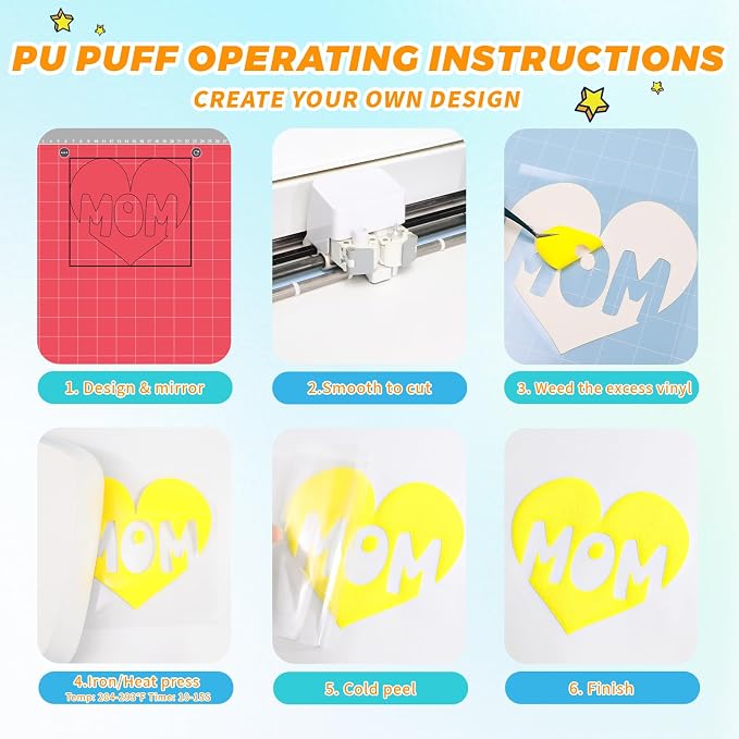 Puff Heat Transfer Vinyl, 12in X 5ft Iron on