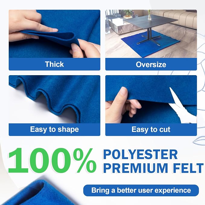 XSEINO Royal Blue Large Felt Fabric 36" X 36 ", 1.4 mm Thick Soft Felt Fabric