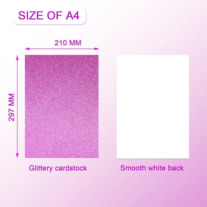 20 Sheets Glitter Decorative Cardstock Paper 30 X 20cm A4 Paper