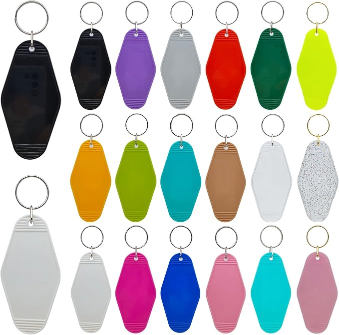 20pcs Blank Hotel Keychains Bulk Vintage Motel Keychain Vinyl Printing