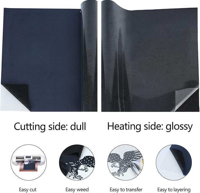 guangyintong Glitter Black Heat Transfer Vinyl HTV Rolls