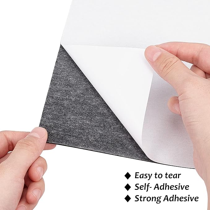 BENECREAT 10PCS Self Adhesive Backed Foam Sheet 12x8 Inch Black Nonslip EVA