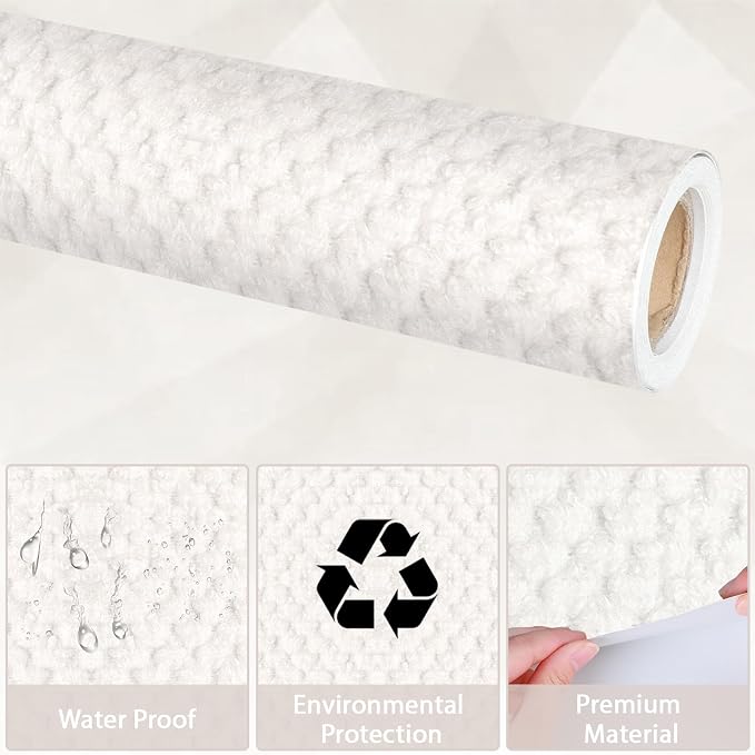 Qyeahkj White Woven Bulletin Board Paper Roll Rustic Bulletin Board Background