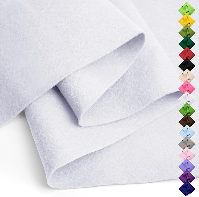 Soft Felt Fabric Sheet 18" x 36", 1.6mm Acrylic Craft Felt, Large Precut Sheet