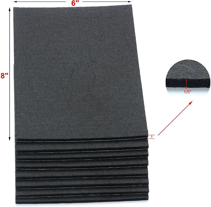 6" X 8" X 1/5" Thick Heavy Duty Felt Sheets
