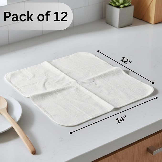 Flour Sack Shop Towels, Natural Cotton Cleaning Towels 14" x 12", Automotive