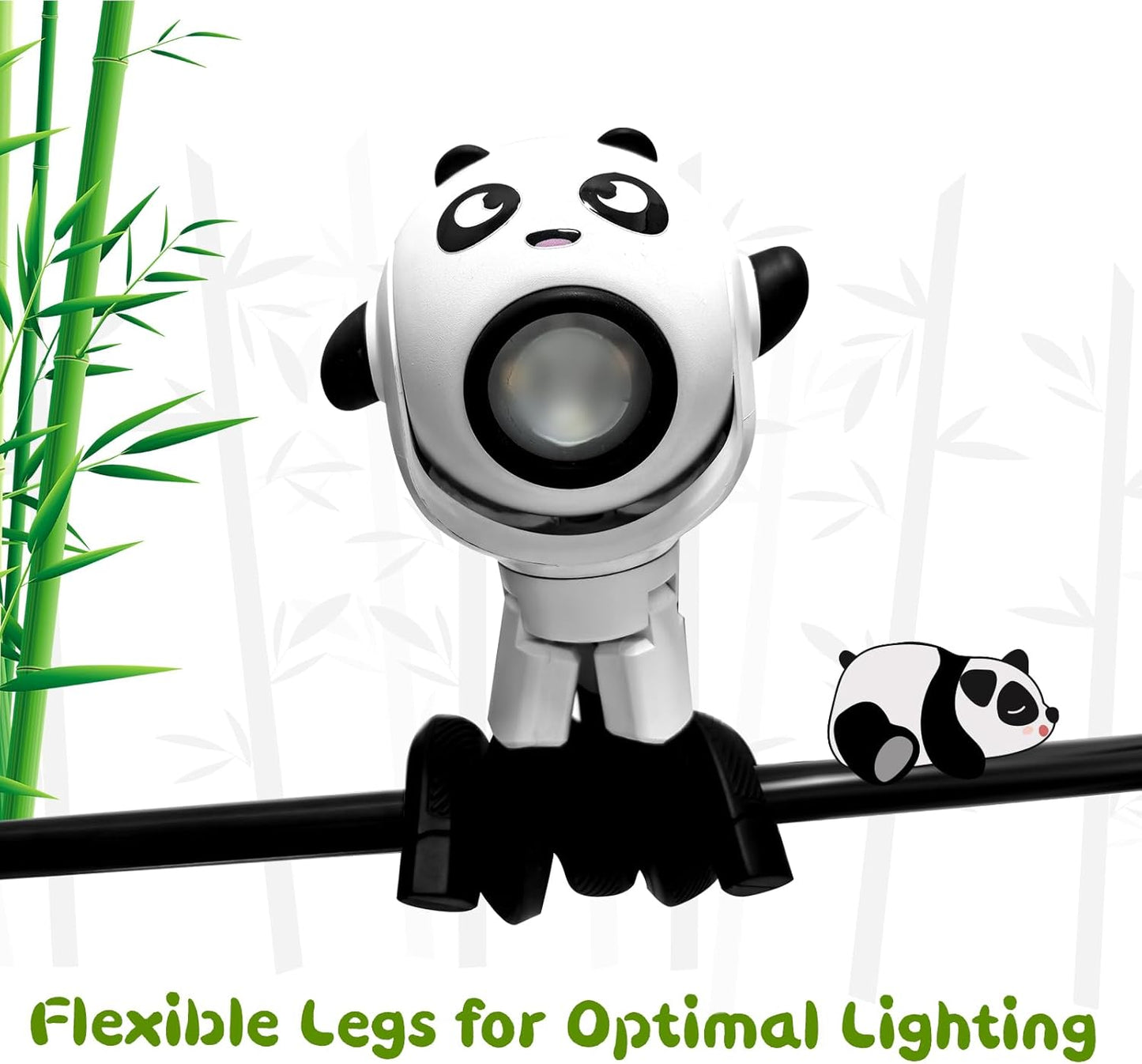 TOLYS Panda Kids Flashlight – Rechargeable LED Torch with 8 Color Modes, USB-C, Fun Flashlight for Boys & Girls, Perfect for Parties, Camping & Outdoor Adventures