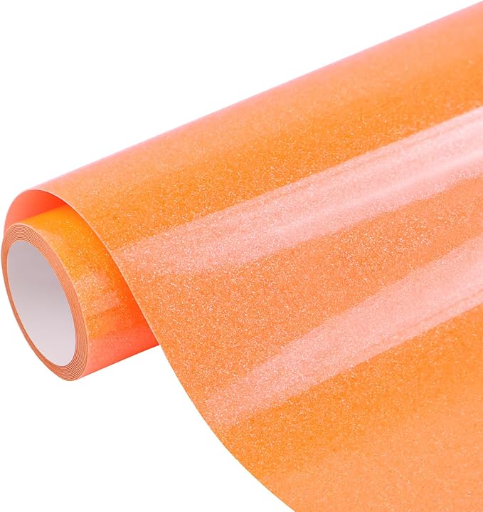 Puff Vinyl Heat Transfer, Neon Orange Puff HTV Iron on Vinyl 12" x 5ft | 3D