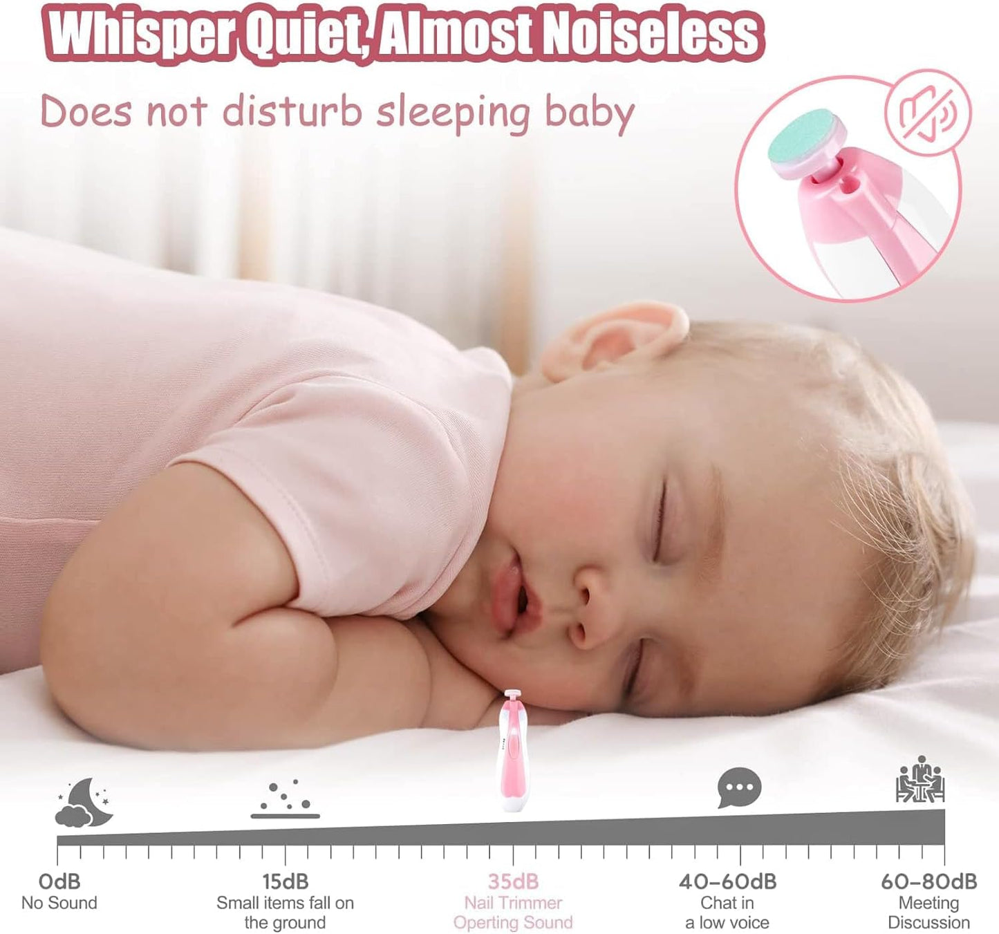 Baby Grooming Kit, Infant Safety Care Set with Hair Brush Comb Nail Clipper Nasal Aspirator,Baby Essentials Kit for Newborn Girls Boys, Pink-24- in-1