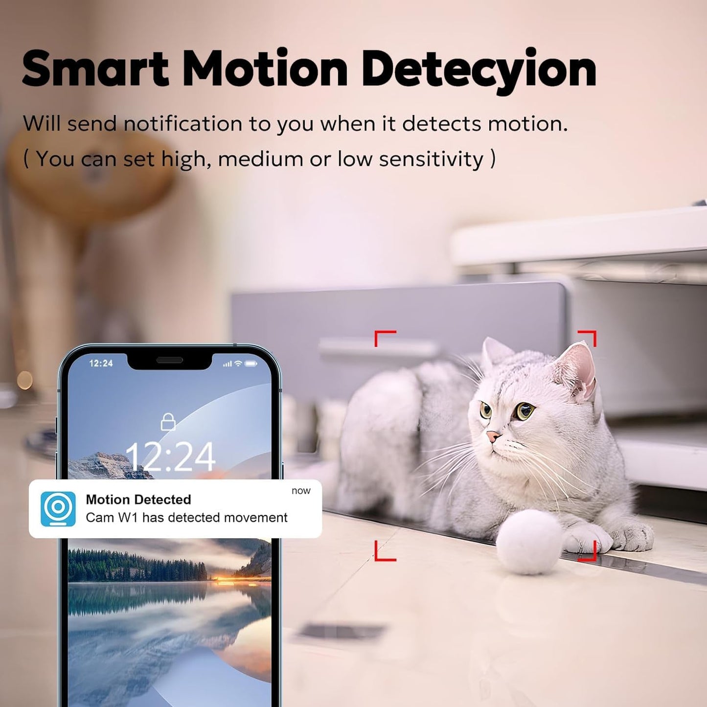 owltron Indoor Security Camera 2K, 360° Cameras for Home Security with Motion Detection, 2.4G WiFi for Baby/Pet/Nanny/Camara with Night Vision, Siren Alarm & 2-Way Audio, Compatible with Alexa