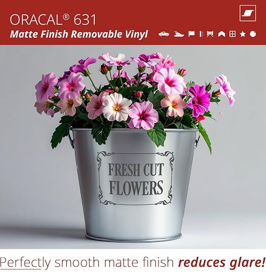 ORACAL 631 Matte Dark Grey Vinyl Durable Roll Easy to Weed Permanent Adhesive