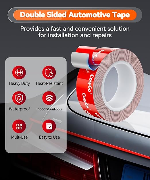 Double Sided Tape Heavy Duty, 15FT Outdoor Heat Resistant Automotive Waterproof