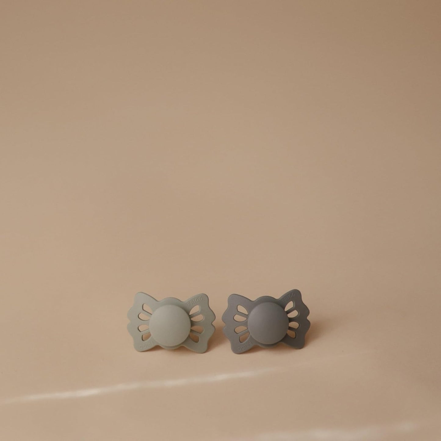FRIGG Lucky Symmetrical SilkySoft Silicone Baby Pacifier | Made in Denmark | BPA-Free (Sage/Great Gray 0-6 Months)