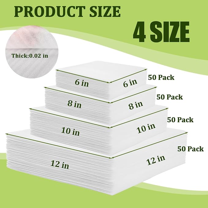 200PCS Cushion Foam Pouches, Moving Packaging Supplies