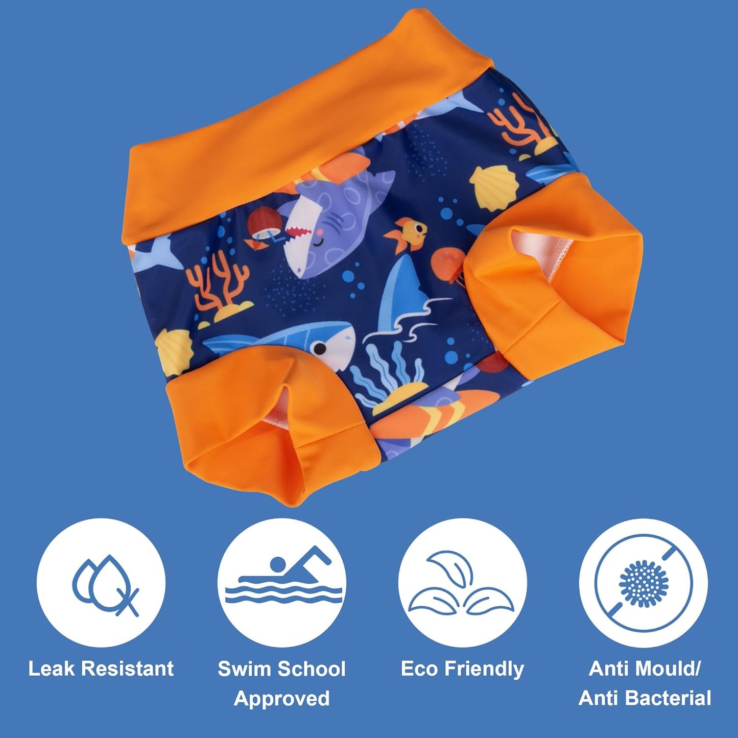 BIG ELEPHANT Baby Swim Diapers 3/6 Pack – Reusable Waterproof Diapers, Soft Breathable Swimwear for Boys and Girls