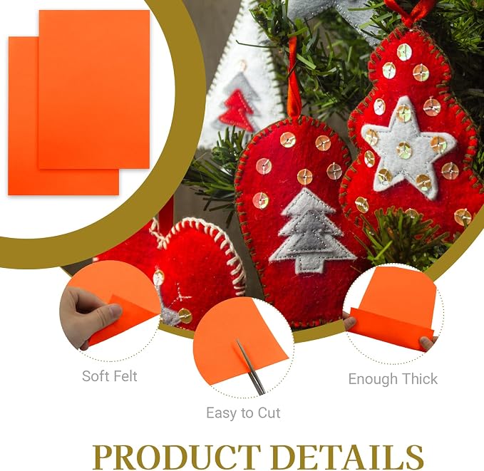 12 Pcs Felt Sheets, 7x11 Inch Stiff Felt