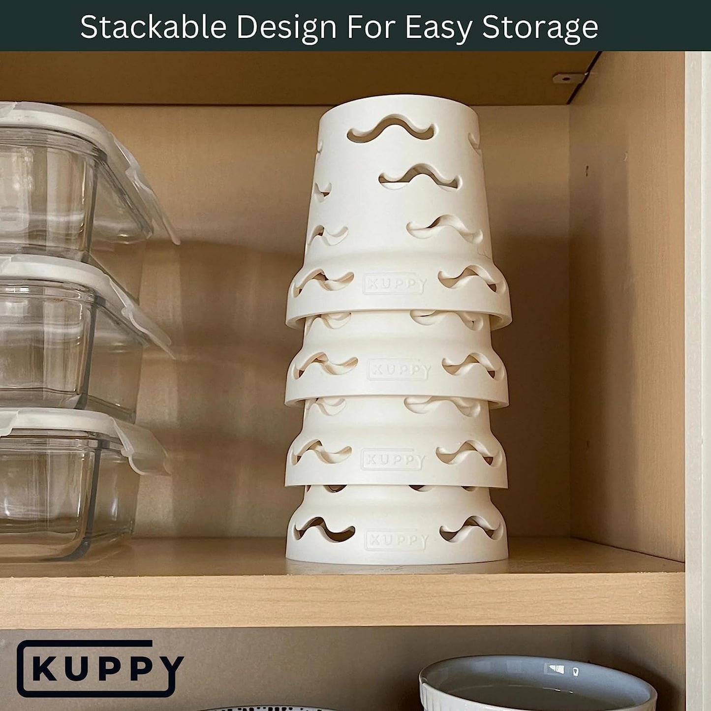 Kuppy Silicone Water Bottle Drying Rack - Fast-Dry Bottle Dryer for 20-64oz Cups - Reusable Food Storage Bag Drying Rack - Compatible with Stanley, Owala, Stasher (Green, 2-Pack)