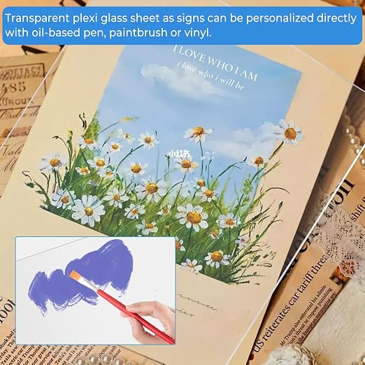 TKOnline 7 PCS Plexiglass Sheets, Invitations, Poster Frames Plastic Board