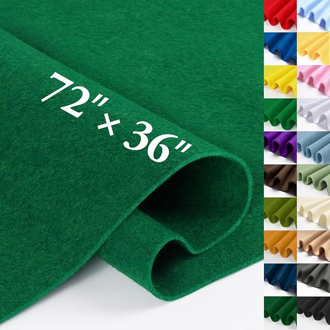 Moss Green Fabric Sheet 72" X 36", 1.4mm Thick Large Soft Durable Flexible