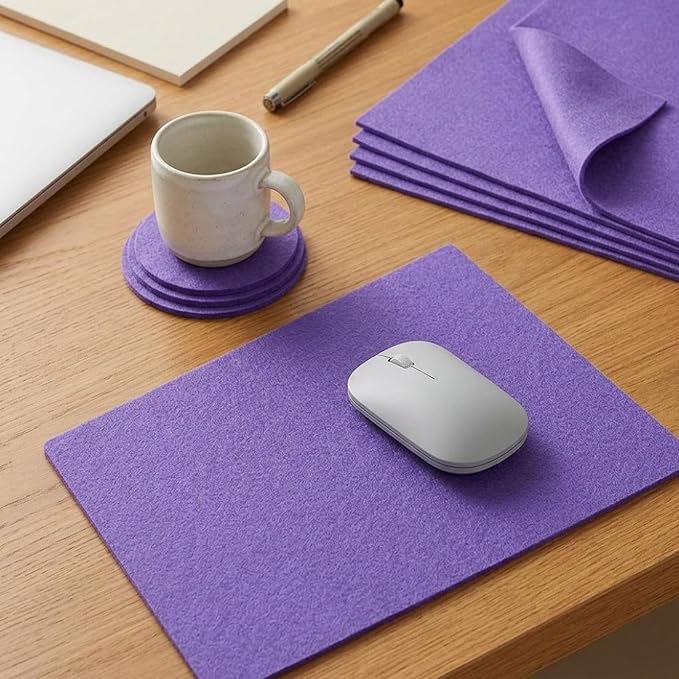 HaoFeiJH 6 Pcs Soft Purple Felt Fabric Sheets