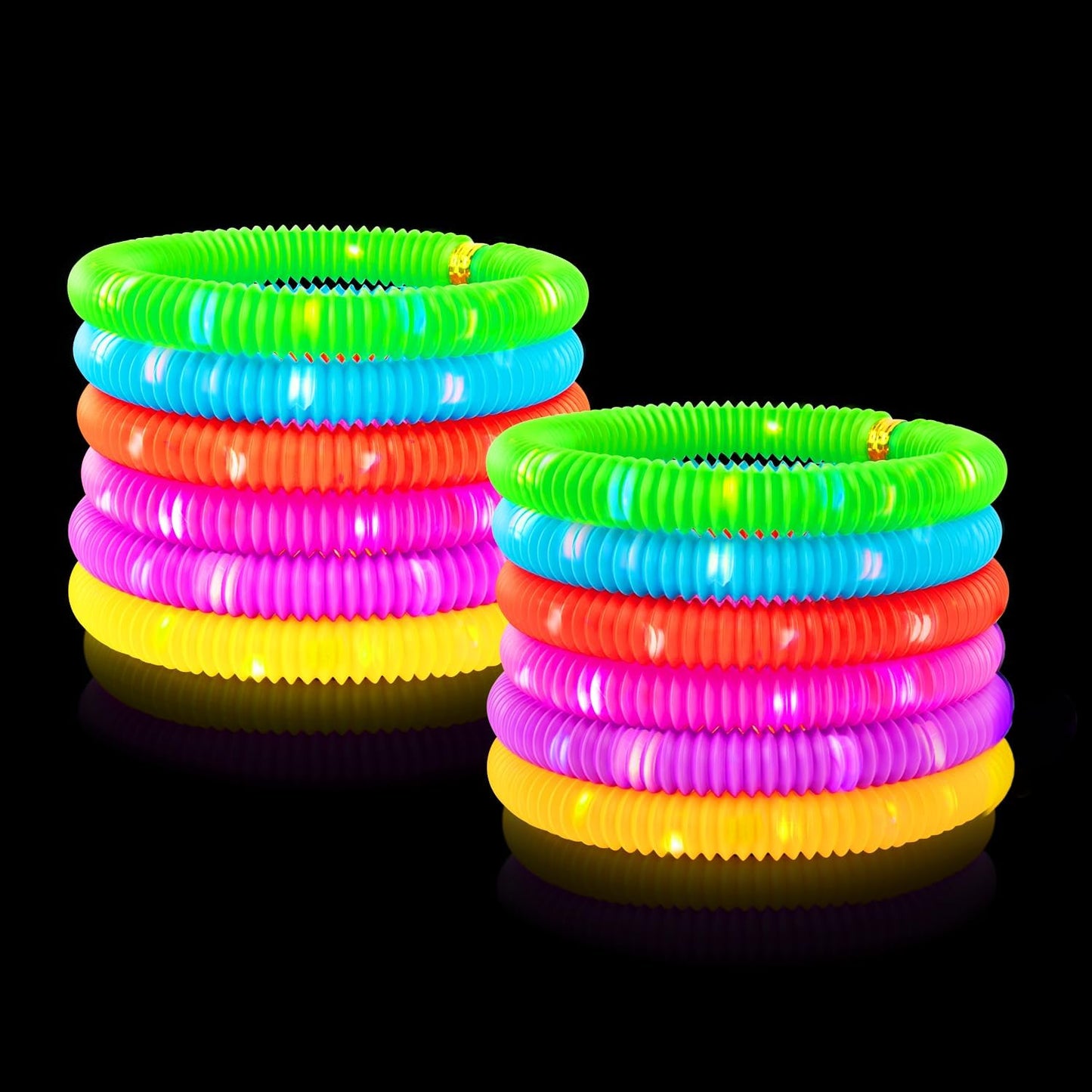 Glow Sticks Party Favors for Kids 12 PCS-Christmas Glow in Dark Party Supplies for Toddlers,Light Up Necklace Bracelet Accessories for Boys Girls,Neon Decoration for Birthday New Years Eve Camp Care