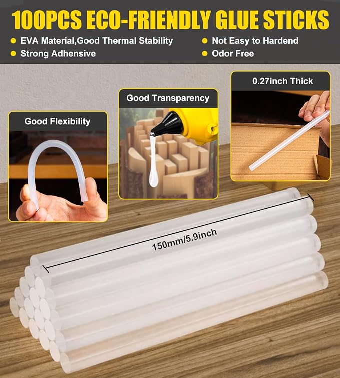Mini Hot Glue Sticks, 0.27” Dia x 6” Long
