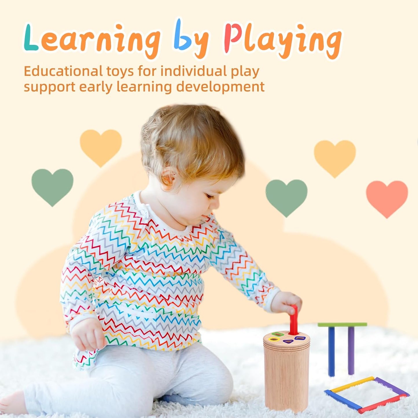Montessori Wooden Stick Color Sorting Toys for 3 Year Old,Preschool Learning Activities Educational Fine Motor Matching Game,Birthday Gifts for Boys Girls
