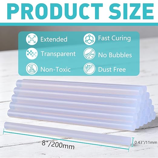 Phinus 20 Pack Hot Glue Sticks, EVA Clear Glue Gun Sticks, Hot Glue Gun Sticks