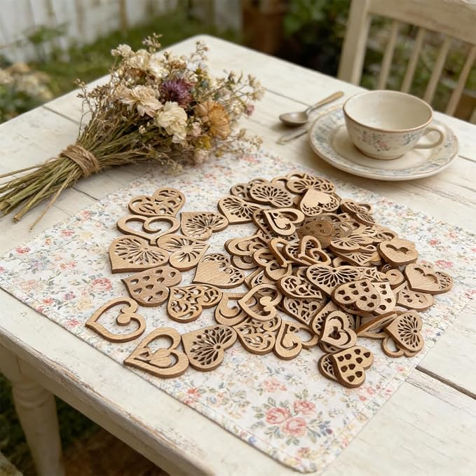 100 Pcs Unfinished Wooden Cutouts
