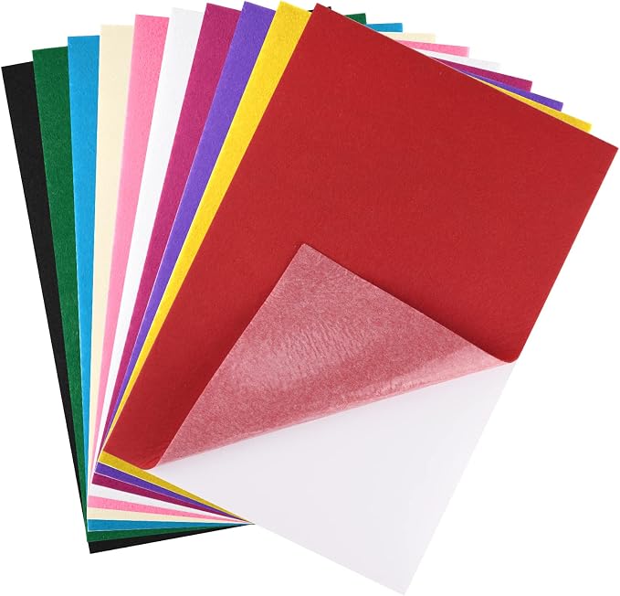 CHRORINE 10 Pcs Felt Fabric Sheets Self Adhesive Felt Sheets 8 x 12 Inches Felt