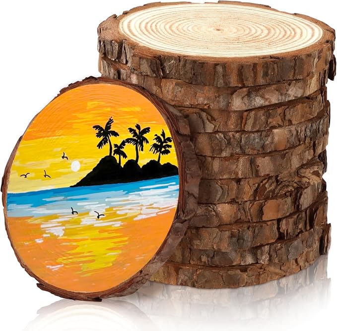 FSWCCK 10 PCS Unfinished Wood Slices