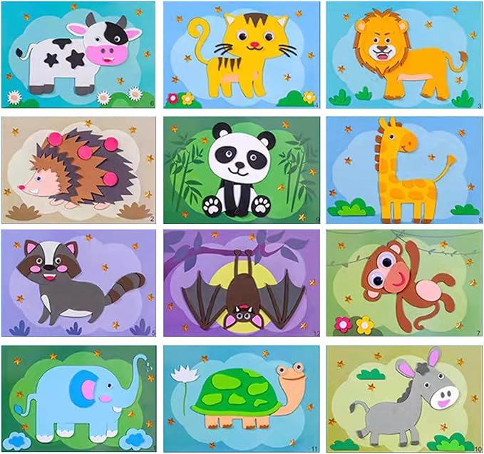 3D EVA Foam Stickers for Toddlers 12PCS Sticky Foam DIY Craft Preschool Art